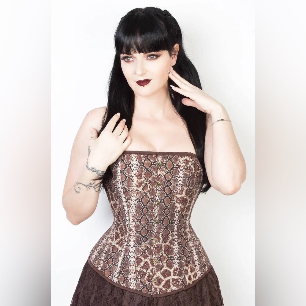 Subculture Brown Snakeskin Print Corset Top, Size 22 (26-27 inch waist)